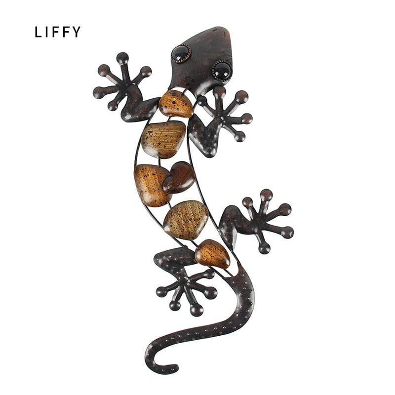 Home Decor Metall Gecko Wand Für Garten Dekoration Außen Statuen Zubehör Skulpturen Und Tiere Jardin