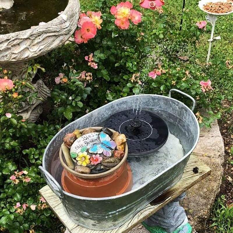 Solarbrunnen Bewässerungsset Patios Landschaft Schwimmende Wasserpumpe Outdoor Garten Swimmingpool Teich Wasserfall Dekoration Brunnen (16cm)