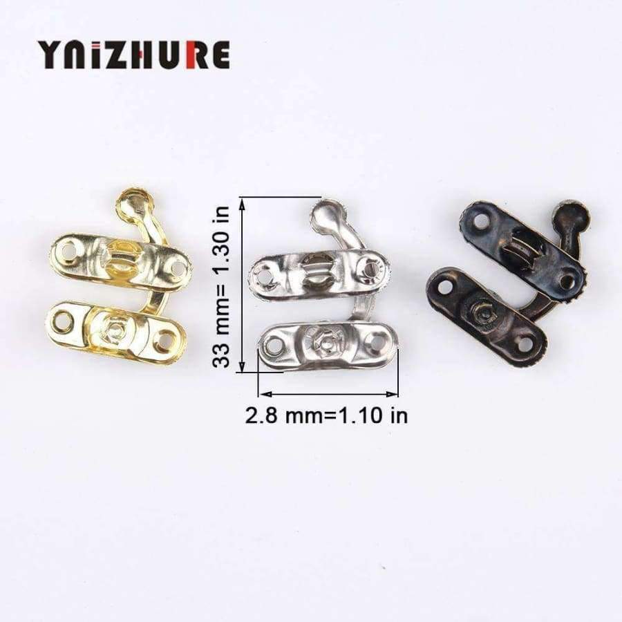 2018 Echtes Hardware Schloss Holzbox Kostenloser Versand 50 Sets Metallhaken Box Riegel Verschluss Schloss Handtasche Antikbronze 4 Löcher 28*33mm