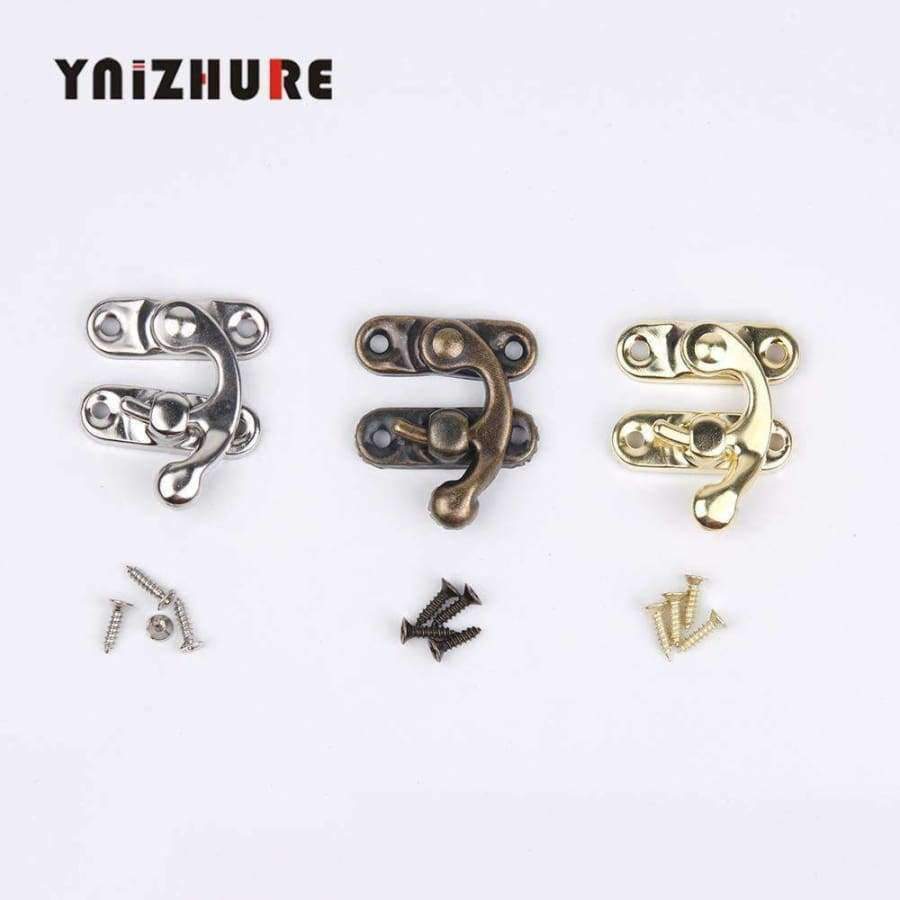 2018 Echtes Hardware Schloss Holzbox Kostenloser Versand 50 Sets Metallhaken Box Riegel Verschluss Schloss Handtasche Antikbronze 4 Löcher 28*33mm
