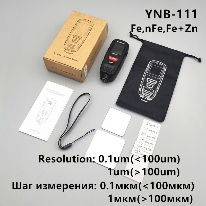 2021 New Yunombo YNB-110/YNB-111 Mini Auto Paint Thickness Gauge Coating Thickness Gauge Film Thickness Gauge Fe nFe Fe+Zn