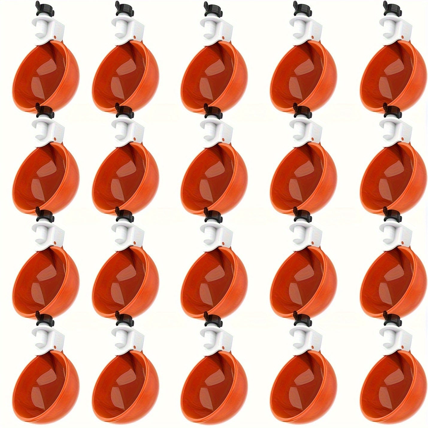 5 Packs, Große automatische Hühnertrinkbecher Hühnertränker geeignet für Küken, Enten, Gänse,Truthahn und Kaninchen Geflügeltränkerset (Orange)