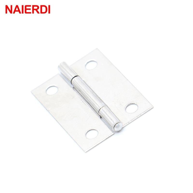20 Stück Schrankbeschläge 1,5 Zoll Edelstahl Mini Schublade Schmuckkasten Silber Türscharnier für Dekoration Möbelbeschläge