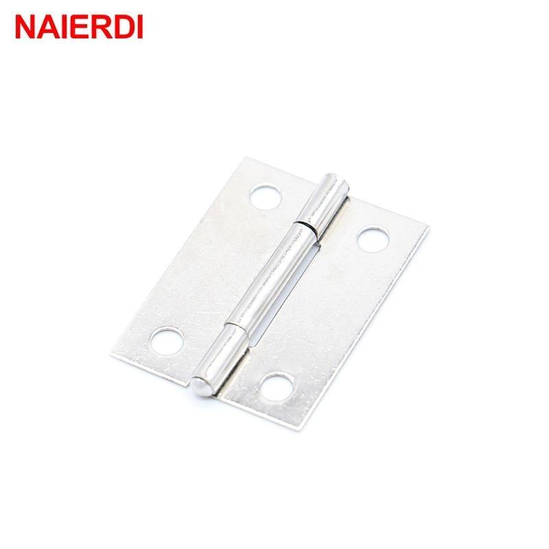 20 Stück Schrankbeschläge 1,5 Zoll Edelstahl Mini Schublade Schmuckkasten Silber Türscharnier für Dekoration Möbelbeschläge