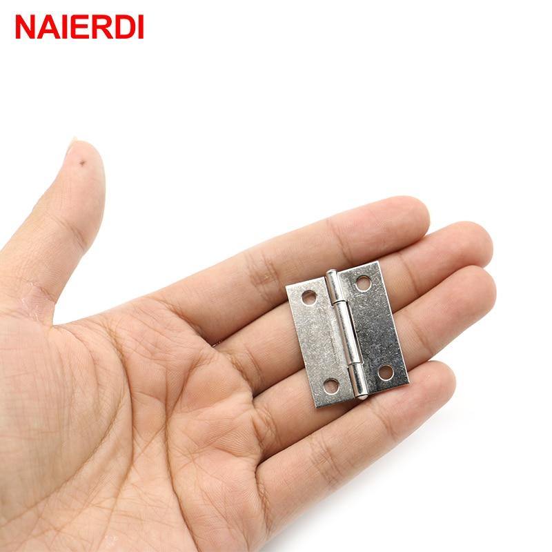 20 Stück Schrankbeschläge 1,5 Zoll Edelstahl Mini Schublade Schmuckkasten Silber Türscharnier für Dekoration Möbelbeschläge