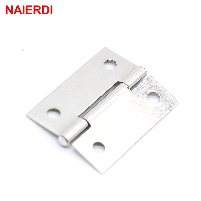 20 Stück Schrankbeschläge 1,5 Zoll Edelstahl Mini Schublade Schmuckkasten Silber Türscharnier für Dekoration Möbelbeschläge