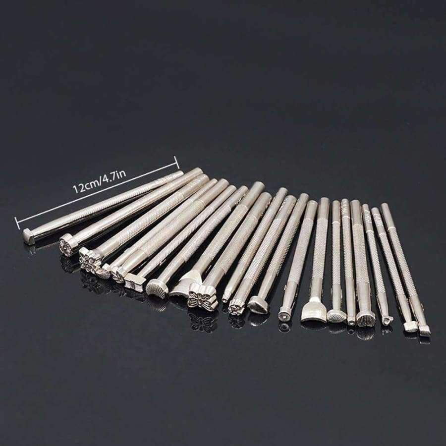 20 Piece DIY Leathercraft Saddle Stamping Tool Set for Leather Work Carbon Handmade Craft Stamping Hammer Cowhide Tool