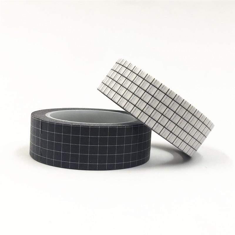 10M Black-White Grid Washi Tape Japanese Paper DIY Planner Cover Tape Adhesive Tape Stickers Decorative Stationery Tape