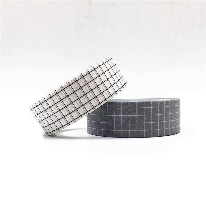 10M Black-White Grid Washi Tape Japanese Paper DIY Planner Cover Tape Adhesive Tape Stickers Decorative Stationery Tape