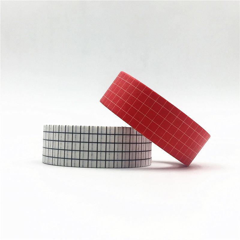10M Black-White Grid Washi Tape Japanese Paper DIY Planner Cover Tape Adhesive Tape Stickers Decorative Stationery Tape