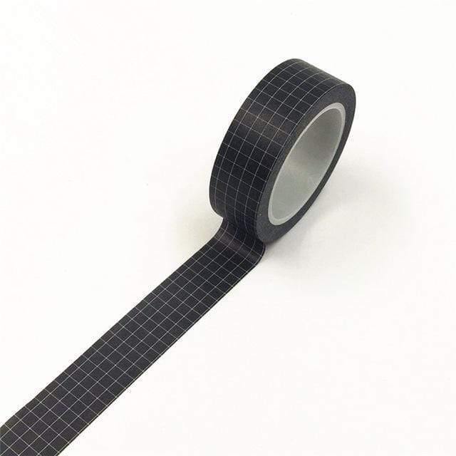10M Black-White Grid Washi Tape Japanese Paper DIY Planner Cover Tape Adhesive Tape Stickers Decorative Stationery Tape