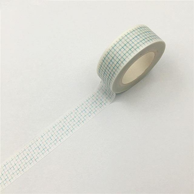 10M Black-White Grid Washi Tape Japanese Paper DIY Planner Cover Tape Adhesive Tape Stickers Decorative Stationery Tape