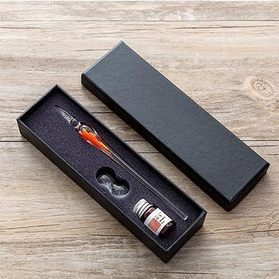 Glas Dip Pen Unterschriftenstift Füllfederhalter Büro Geschäft Schule Schreibwaren Geschenkset Stift + Tinte Set