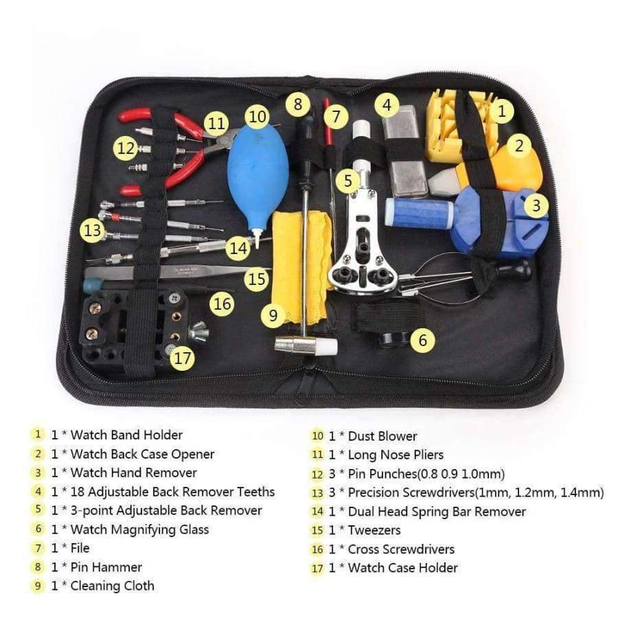 22 in 1 Watch Repair Tool Set Watch Opener Band Link Pin Spring Bar Tool Watch Battery Replacement Tool Watchmaker Tools
