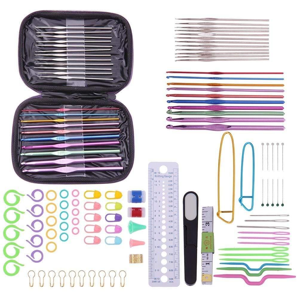 22-teiliges Premium-Häkelnadel-Set Garn-Häkelnadeln Stiche Weben Strickhandwerks-Set DIY Nadelkunst Scheren Stich