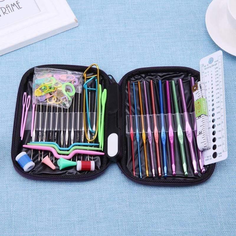 22-teiliges Premium-Häkelnadel-Set Garn-Häkelnadeln Stiche Weben Strickhandwerks-Set DIY Nadelkunst Scheren Stich