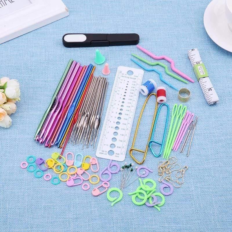 22-teiliges Premium-Häkelnadel-Set Garn-Häkelnadeln Stiche Weben Strickhandwerks-Set DIY Nadelkunst Scheren Stich
