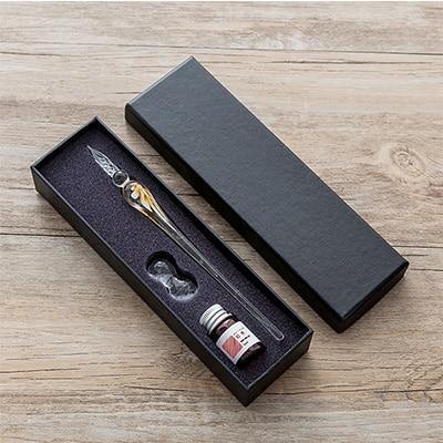 Glas Dip Pen Unterschriftenstift Füllfederhalter Büro Geschäft Schule Schreibwaren Geschenkset Stift + Tinte Set