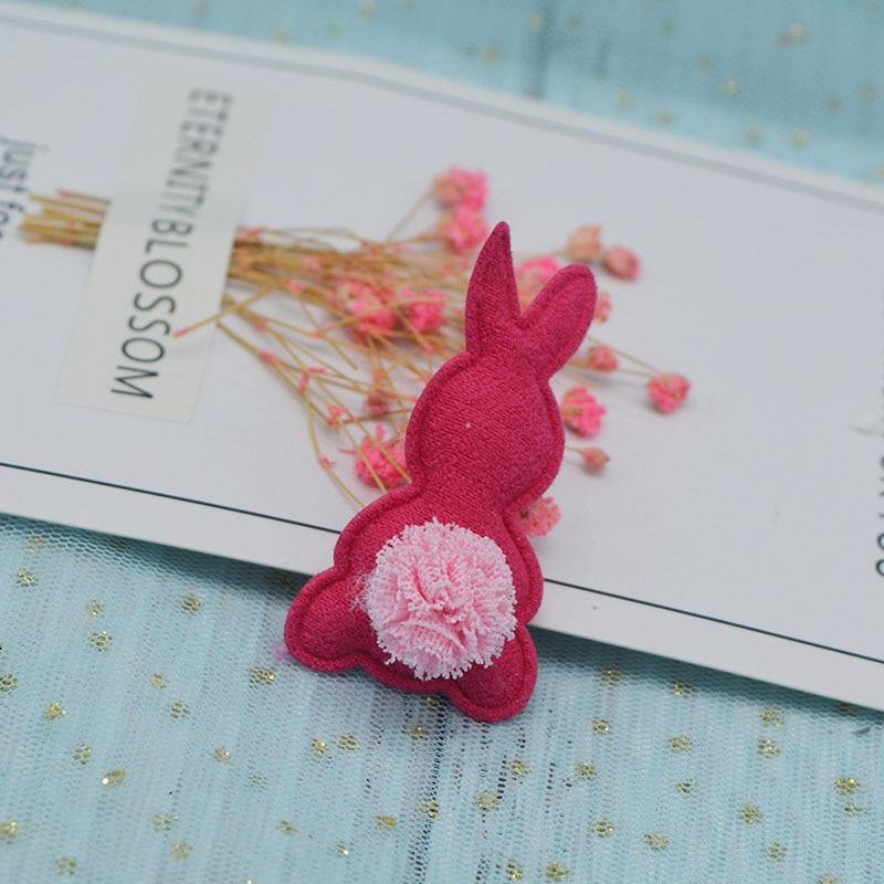 24 pieces/lot 2.8*5 cm felt rabbit pads patches applications for craft clothing sewing supplies DIY hairpin accessories