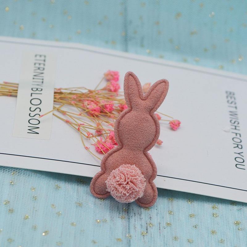 24 pieces/lot 2.8*5 cm felt rabbit pads patches applications for craft clothing sewing supplies DIY hairpin accessories