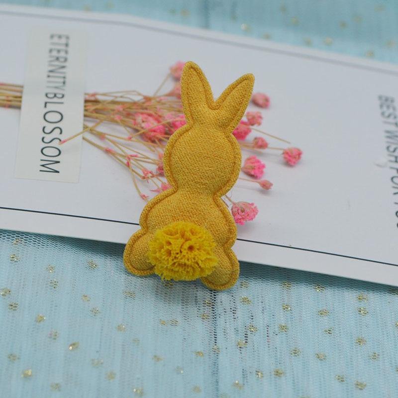 24 pieces/lot 2.8*5 cm felt rabbit pads patches applications for craft clothing sewing supplies DIY hairpin accessories
