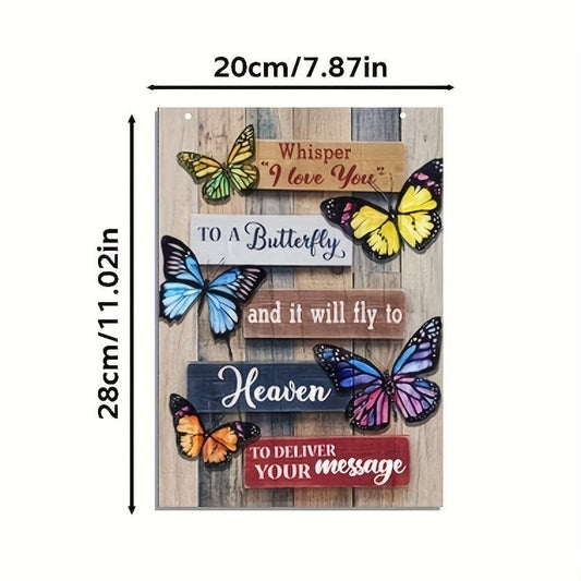 1pc, Flüstere Ich Liebe Dich zu einem Schmetterling Holzschild - Perfekte Wohnkultur für Wohnzimmer, Badezimmer, Schlafzimmer, Küche - Valentinstag, Erntedankfest und Feiertagsgeschenk