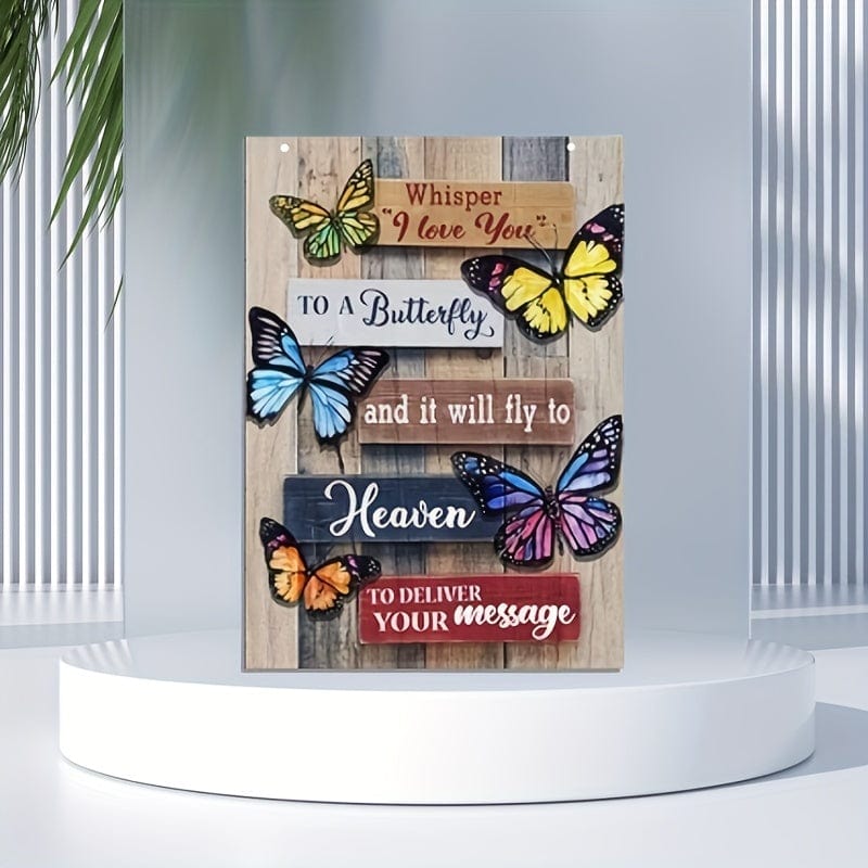 1pc, Flüstere Ich Liebe Dich zu einem Schmetterling Holzschild - Perfekte Wohnkultur für Wohnzimmer, Badezimmer, Schlafzimmer, Küche - Valentinstag, Erntedankfest und Feiertagsgeschenk