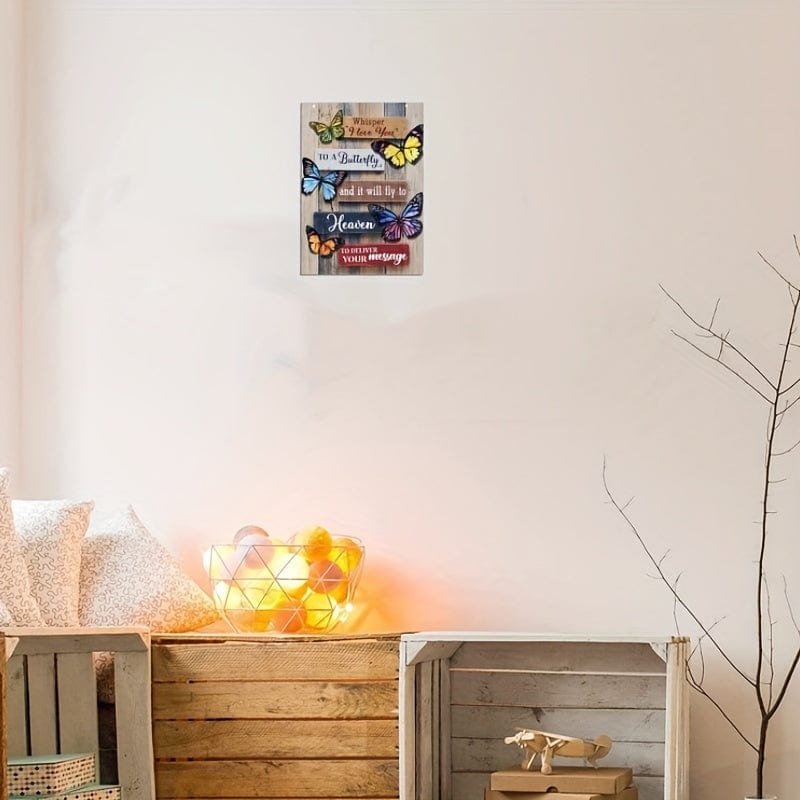1pc, Flüstere Ich Liebe Dich zu einem Schmetterling Holzschild - Perfekte Wohnkultur für Wohnzimmer, Badezimmer, Schlafzimmer, Küche - Valentinstag, Erntedankfest und Feiertagsgeschenk