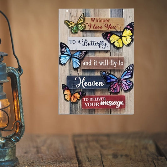 1pc, Flüstere Ich Liebe Dich zu einem Schmetterling Holzschild - Perfekte Wohnkultur für Wohnzimmer, Badezimmer, Schlafzimmer, Küche - Valentinstag, Erntedankfest und Feiertagsgeschenk