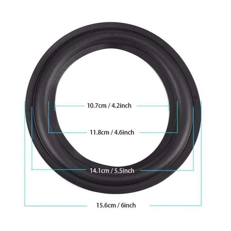 2 Stück 6 Zoll / 156 mm Perforierte Gummi Rand Surround Lautsprecher Reparaturteile Ersatz Schwarz