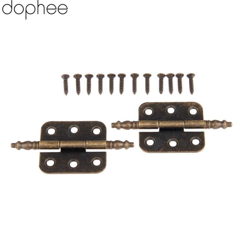 2Stk 70*35mm Antike Türschrank Scharniere 6 Löcher Schmuck Geschenkbox Schublade Schrank Dekoratives Scharnier für Möbelbeschläge