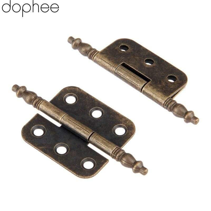2Stk 70*35mm Antike Türschrank Scharniere 6 Löcher Schmuck Geschenkbox Schublade Schrank Dekoratives Scharnier für Möbelbeschläge