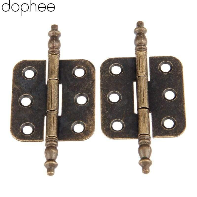 2Stk 70*35mm Antike Türschrank Scharniere 6 Löcher Schmuck Geschenkbox Schublade Schrank Dekoratives Scharnier für Möbelbeschläge