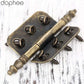 2Stk 70*35mm Antike Türschrank Scharniere 6 Löcher Schmuck Geschenkbox Schublade Schrank Dekoratives Scharnier für Möbelbeschläge