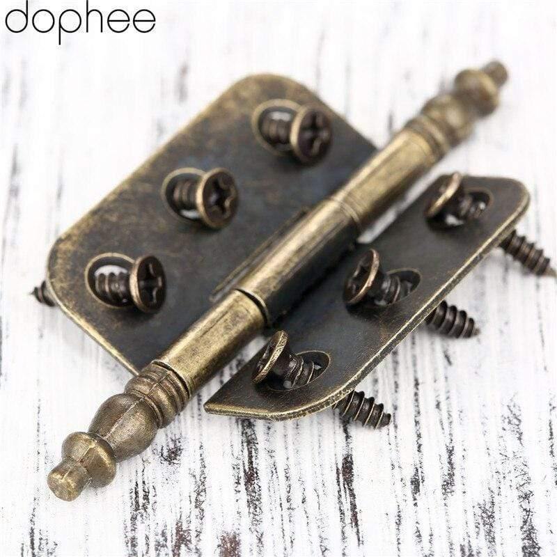 2Stk 70*35mm Antike Türschrank Scharniere 6 Löcher Schmuck Geschenkbox Schublade Schrank Dekoratives Scharnier für Möbelbeschläge