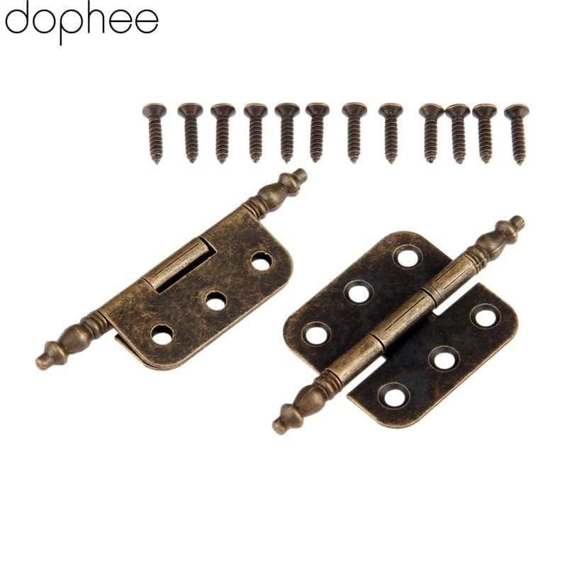 2Stk 70*35mm Antike Türschrank Scharniere 6 Löcher Schmuck Geschenkbox Schublade Schrank Dekoratives Scharnier für Möbelbeschläge