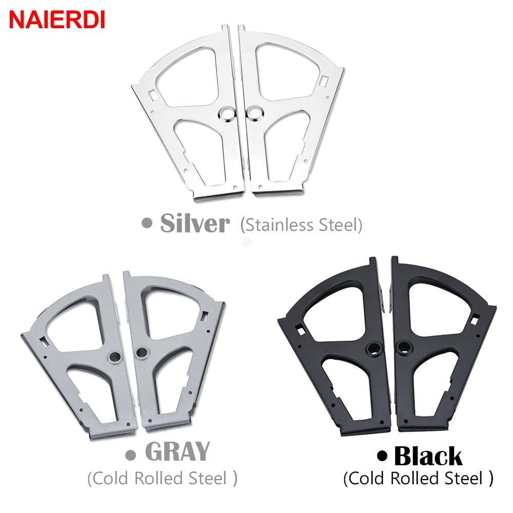 2PCS Möbel Scharniere Schuhe Schublade Schrank Scharnier Regal Metall Zubehör Edelstahl Faltbar Selbstmontage Hardware