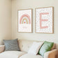 2pcs/Set Ungerahmtes Personalisierte Namen Leinwand Poster Wandkunst, Süßes Regenbogen Anpassung Namen Poster Für Wohnkultur, Leinwanddrucke Für Wohnzimmer Schlafzimmer Küche Dekor, Geburtstagsgeschenk Und Dekoration