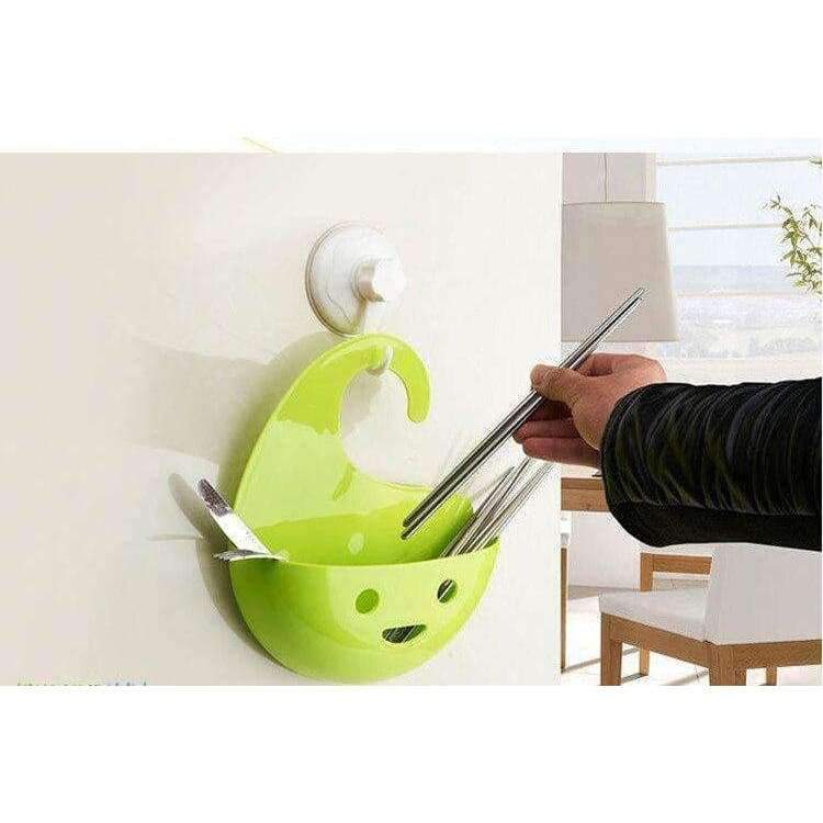 2 Stück Smile Face Hängender Aufbewahrungskorb stapelbares Regal Duschbad Organizer Badezimmer Küche Zubehör