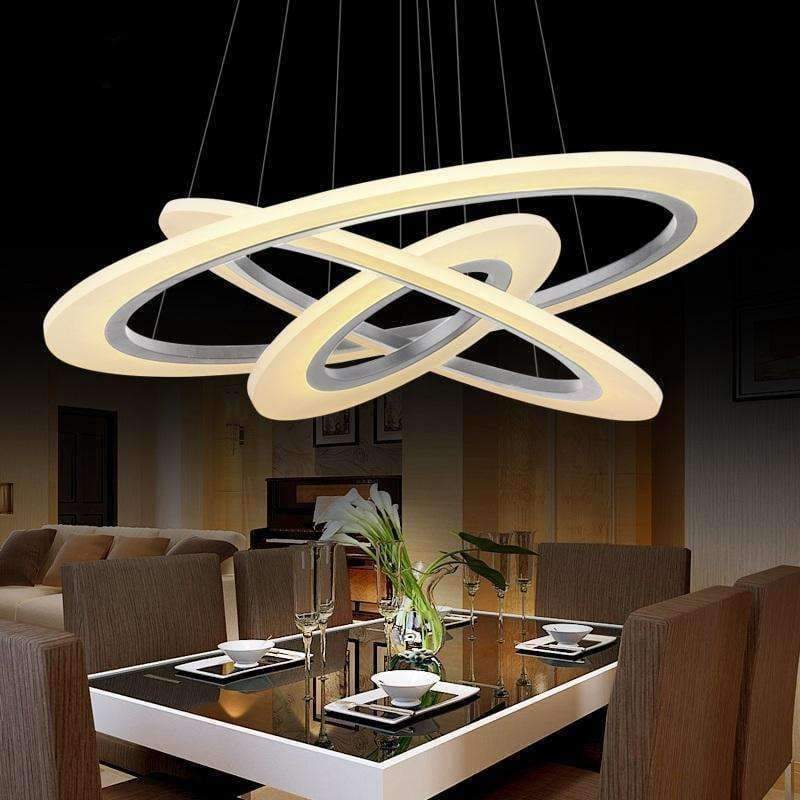 3/2/1 Ring Aluminium Acryl LED Deckenleuchte Wohnzimmer Schlafzimmer Arbeitszimmer Lampe Büro & Gewerbebeleuchtung Kronleuchter 90-240V