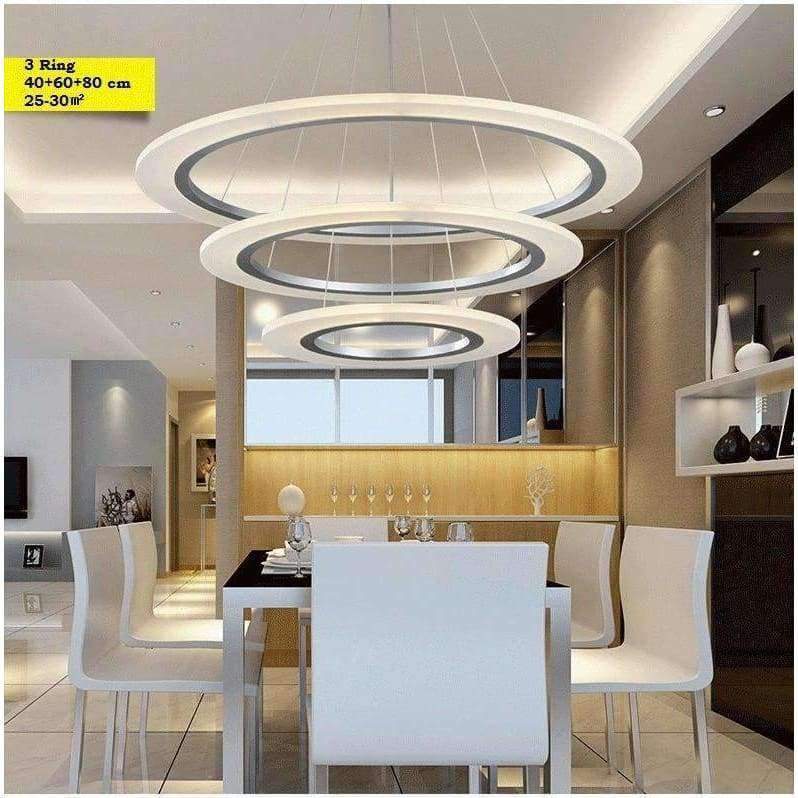 3/2/1 Ring Aluminium Acryl LED Deckenleuchte Wohnzimmer Schlafzimmer Arbeitszimmer Lampe Büro & Gewerbebeleuchtung Kronleuchter 90-240V