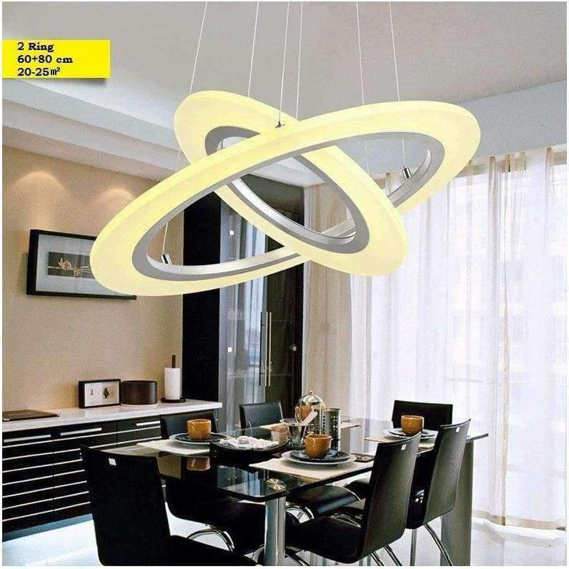 3/2/1 Ring Aluminium Acryl LED Deckenleuchte Wohnzimmer Schlafzimmer Arbeitszimmer Lampe Büro & Gewerbebeleuchtung Kronleuchter 90-240V