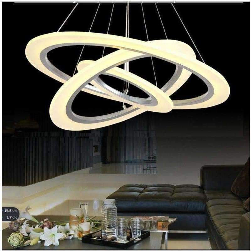 3/2/1 Ring Aluminium Acryl LED Deckenleuchte Wohnzimmer Schlafzimmer Arbeitszimmer Lampe Büro & Gewerbebeleuchtung Kronleuchter 90-240V