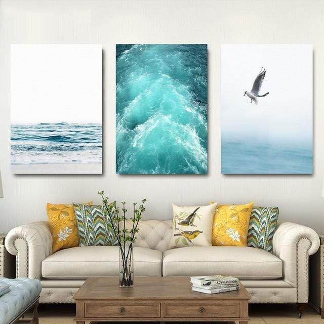 Leinwandmalerei Freie Möwen Wellen Strand Kunstposter Wohnzimmer Dekoration Meeresvögel Wand