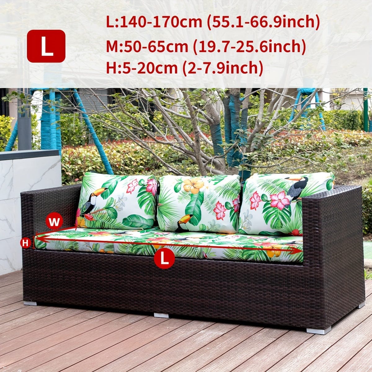 1pc Outdoor Bedruckte Tierblätter Florale Boho-Stil Kokosnuss Bedruckte Sofabezug Couchbezug Möbel Schutzbezug Wohnkultur Sofa Schoner