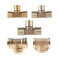 3-Way Tee T-Type 1/8" 1/4" 3/8" 1/2" 3/4" BSP Internal Thread Brass Pipe Connecting Adapter Coupling Connector for Air Water Fuel Gas