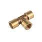 3-Way Tee T-Type 1/8" 1/4" 3/8" 1/2" 3/4" BSP Internal Thread Brass Pipe Connecting Adapter Coupling Connector for Air Water Fuel Gas
