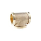 3-Way Tee T-Type 1/8" 1/4" 3/8" 1/2" 3/4" BSP Internal Thread Brass Pipe Connecting Adapter Coupling Connector for Air Water Fuel Gas