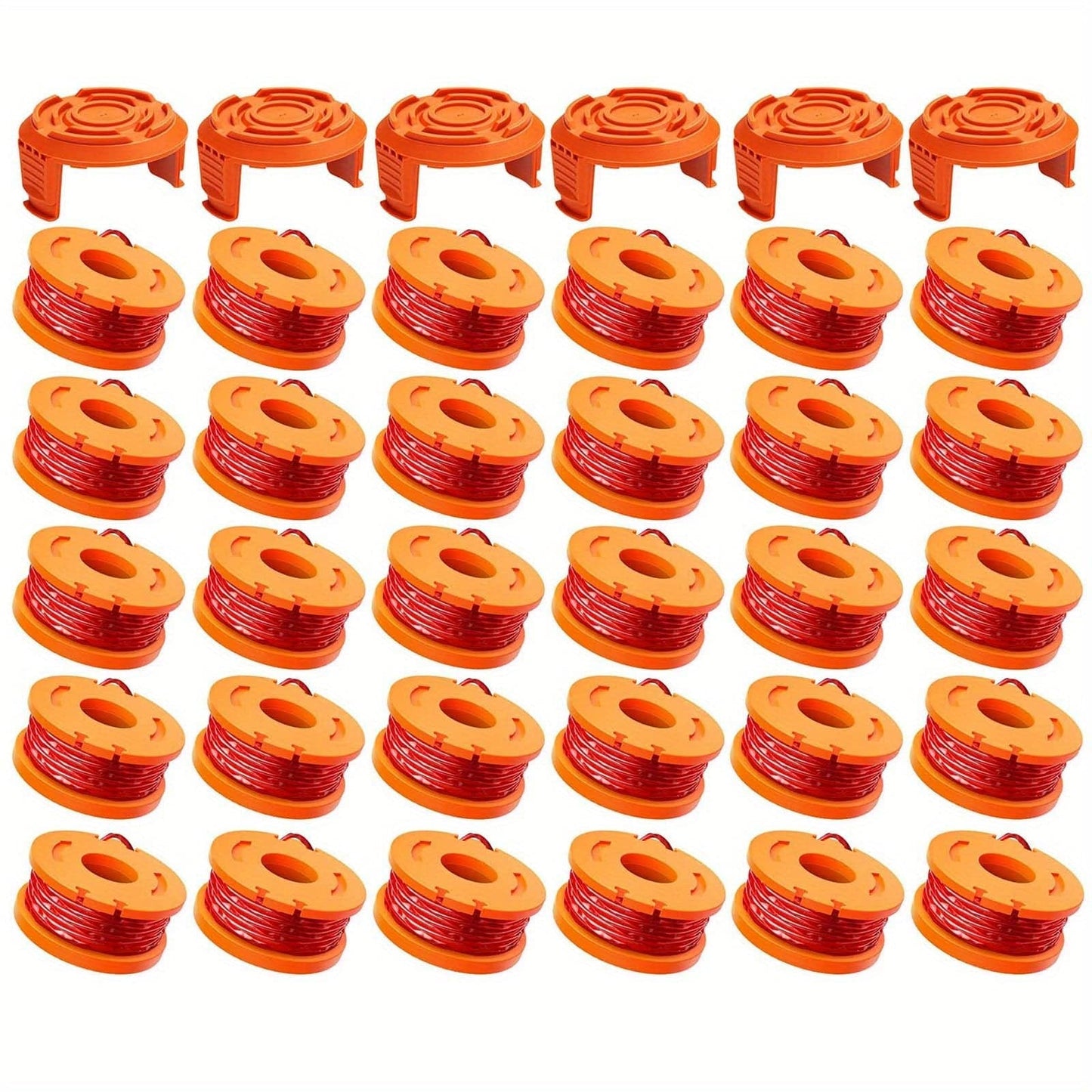 20 Packs Ersatz 10ft (3m) Grass Trimmer Line Spule, Edger Line Spule Kompatibel Modell Worx WA0010 (16 Ersatz Line Spule, 4 Trimmer Kappe)