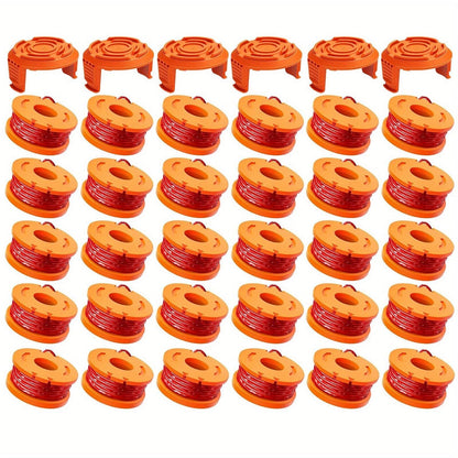 20 Packs Ersatz 10ft (3m) Grass Trimmer Line Spule, Edger Line Spule Kompatibel Modell Worx WA0010 (16 Ersatz Line Spule, 4 Trimmer Kappe)